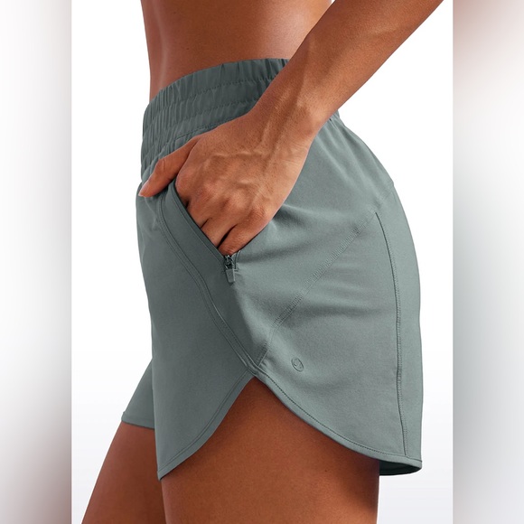 Feathery-Fit Soft High Waisted Mesh Lined Shorts 3'' - Picture 3 of 5